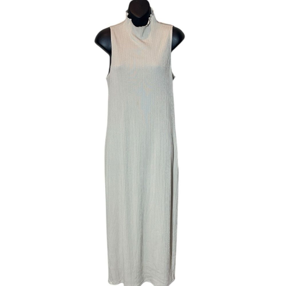 Reformation women’s small Marbella knit dress cream midi mock neck elegant